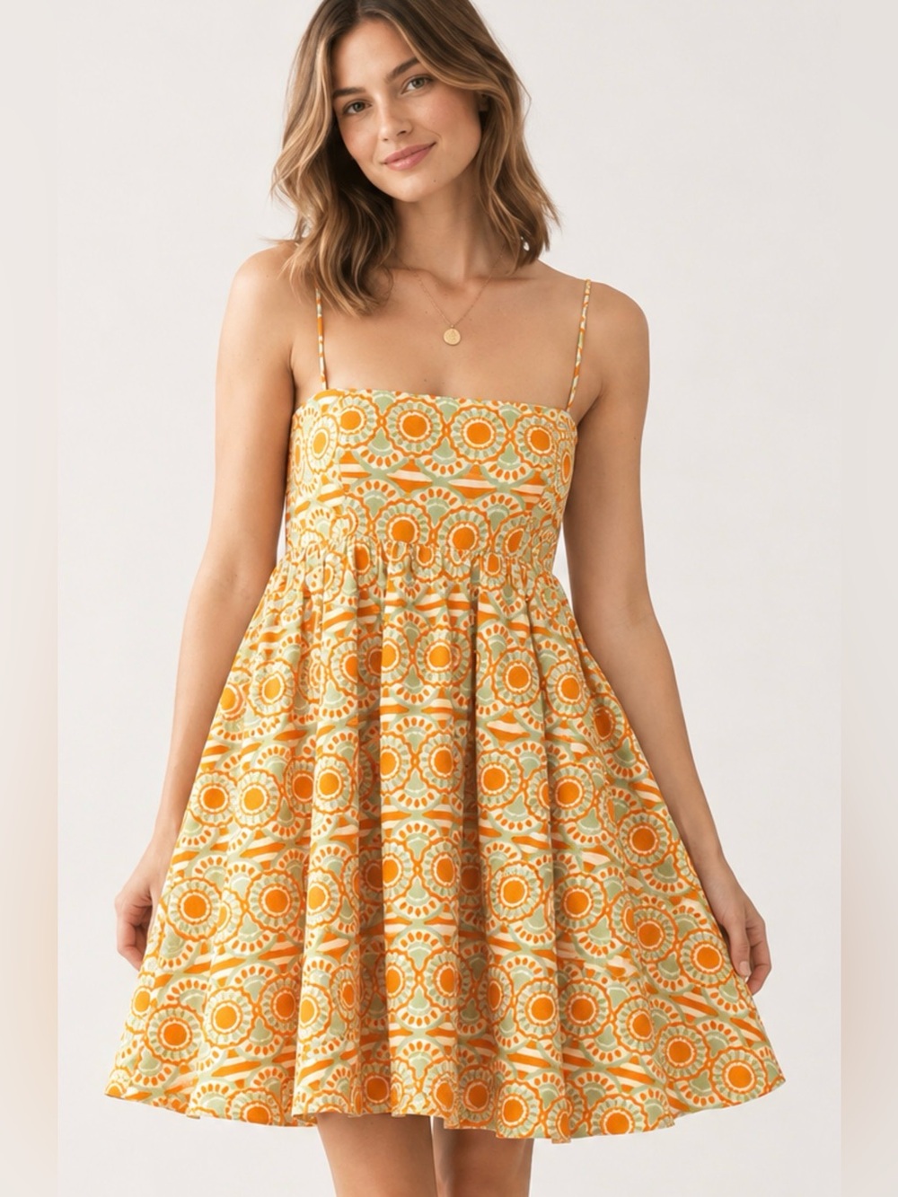 Maeve Anthropologie Cotton Retro Print Mini Sz L